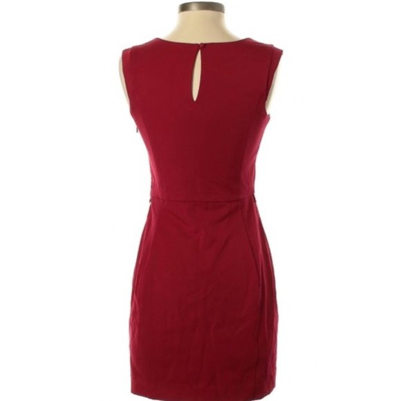 Express Sheath Ruched Red Cocktail Mini Dress - Picture 3 of 5